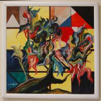 T. Winkler Attila: Bonsai, olaj-vászon, jelzett, keretben, 80x80cm