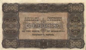 1923. 5000K "40 FILLÉR NEGYVEN FILLÉR" felülbélyegzéssel T:II- restaurált