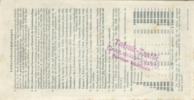 Német 3. Birodalom 1938. 1M birodalmi lottó sorsjegy T:I