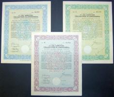 1942. A Magyar Királyság 3%-kal kamatozó törlesztéses államadóssági kötvénye 25P + 50P + 100P mindhárom szelvényekkel