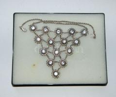 Antik lánc üvegkristályokkal + doboz / Antique necklace with crystals + box