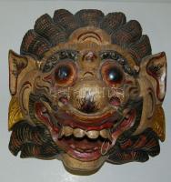 Tahiti maszk: faragott, festett fa / Mask from Tahiti 26x30 cm