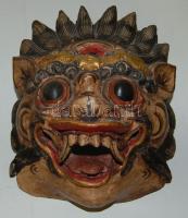 Tahiti maszk: faragott, festett fa / Mask from Tahiti 26x30 cm