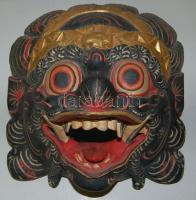 Tahiti maszk: faragott, festett fa / Mask from Tahiti 26x30 cm