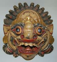 Tahiti maszk: faragott, festett fa / Mask from Tahiti 26x30 cm