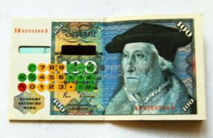 100 DM-es notesz működő napelemes számológéppel / Note-book with calculator