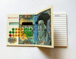100 DM-es notesz működő napelemes számológéppel / Note-book with calculator