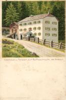 Andeer Hotel Rofflaschlucht litho (cut)