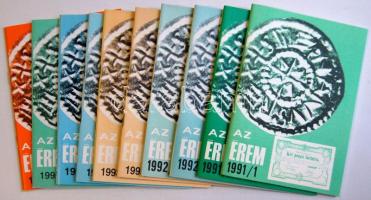 Az érem magazin 10 példánya 1991/1-1995/2-ig