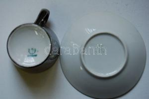 BSZV Budapesti Szállítási Vállalat feliratú 6 személyes porcelán kávés készlet / set of chine coffe ...