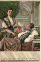 Eleonora Bulgarian tzarin cares for the Hungarian injured litho (cut)