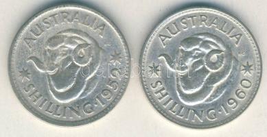 Ausztrália 1946-1961. 1Sh Ag (5x) klf évszámokkal! T:vegyes