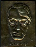 TC jelzéssel: Ady Endre bronz plakett / Artist signed bronze plaquette 12x15 cm