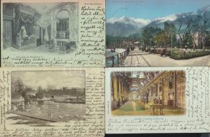 20 db régi, európai városképes lap, közte dombornyomott és litho is / 20 European town-view cards