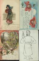 42 db vegyes, háború előtti motívumlap számos lithoval, jó művészekkel és érdekességekkel / 42 mixed...