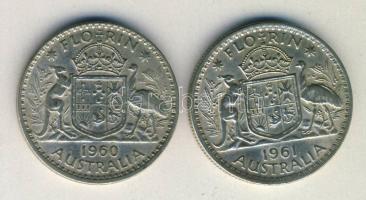 Ausztrália 1960-61. 1Fl Ag (2x) T:2,2-