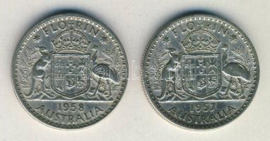 Ausztrália 1957-58. 1Fl Ag (2x) T:2-/3+