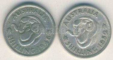 Ausztrália 1946-1956. 1Sh Ag (5x) klf évszámokkal! T:vegyes