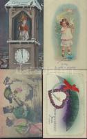19 db vegyes régi motívumlap (főleg üdvözlő és művész) lithokkal / 19 mixed topic cards