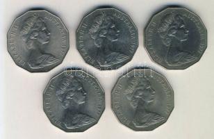 Ausztrália 1977. 50c "Ezüstjubileum" (5x) T:2,3