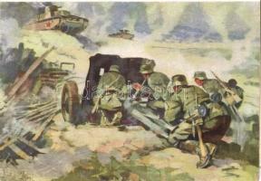 NS Propaganda, military WWI scene s: Ahlers (a whole page taken from NS military calendar 1943, no. 25)