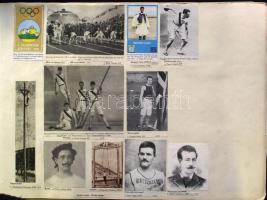 1896-1996  100 év Olimpiai bajnokok több száz fényképe, újságcikke beragasztva füzetbe, adatokkal
