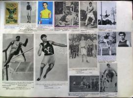 1896-1996  100 év Olimpiai bajnokok több száz fényképe, újságcikke beragasztva füzetbe, adatokkal