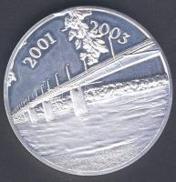 2000-2003. "Vegyépszer-Szent László-Híd Szekszárd" ezüstözött emlékérem T:PP