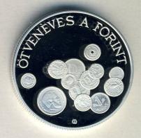 1996. 2000Ft Ag "ötvenéves a Forint" T:PP eredti díszdobozban, tanúsítvánnyal Csak 5000db!