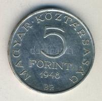1948. 5Ft Ag "Petőfi" T:2 pici ph.