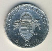 1938. 5P Ag "Szent István" T:2- ph.