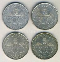 1993-94. 200Ft Ag "MNB" + "Deák" (4x) T:2,2-,2/3