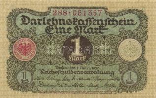 Német Birodalom / Weimari Köztársaság 1920. 1M (13x) 5-5-3 egymás utáni sorszámokkal T:I