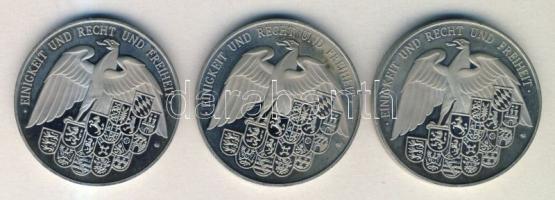 Németország "Robert Koch" ffém emlékérem (3x) T:PP