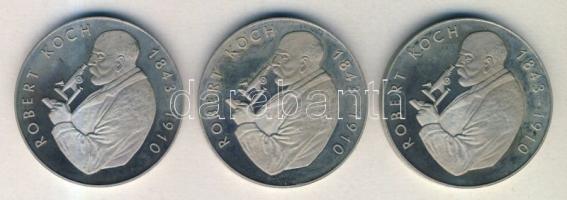 Németország "Robert Koch" ffém emlékérem (3x) T:PP