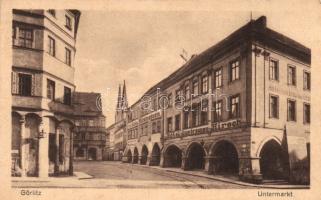 Zgorzelec, Görlitz; Untermarkt, Hotel zum braunen Hirsch, Ernst Boden Möbelmagazin / hotel, shops, street