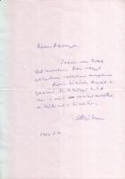 1980 Illyés Gyula író, költő saját kézzel írt levele