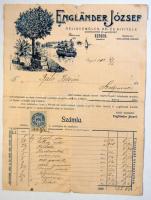 1914 Szeged Engländer déligyümölcs kereskedés számla