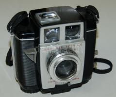 Régi Kodak Brownie Twin 20 márkájú fényképezőgép tokkal