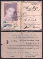 1938 Nyilas belépési nyilatkozat + 1944 Nyilaskeresztes Párt tagsági könyv fényképpel