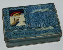 cca 1910 Nordcap fém cigarettás-doboz, kissé nyomott. Ritka / Nordcap metal cigarette box bit deformed. 15x11 cm