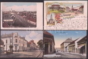 36 db régi Gyula városképes lap, köztük igazi ritkaságok és litho is, fotóalbumba rendezve / 36 rare Gyula postcards