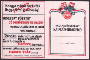 1942/1943 Iskolaszövetkezeti Naptár-Órarend