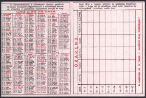 1942/1943 Iskolaszövetkezeti Naptár-Órarend