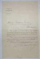 1916 Harkányi János képviselő, miniszter aláírása kinevezésen