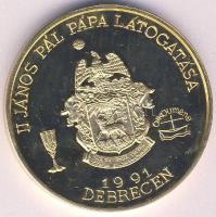 1991. "II.János Pál pápa látogatása Debrecen" aranyozott Br emlékérem szign.:Bozó Gy