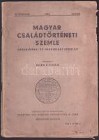 1943 Magyar Családtörténeti Szemle 2 db száma, szerkeszti Baán Kálmán (mindkettő borítója szakadt)