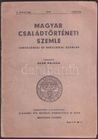 1943 Magyar Családtörténeti Szemle 2 db száma, szerkeszti Baán Kálmán (mindkettő borítója szakadt)