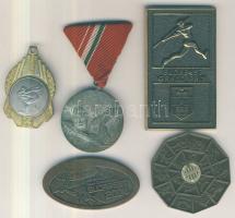 1970-es évektől összesen 5db sport témájú emlékérem, plakett és díjérem T:vegyes