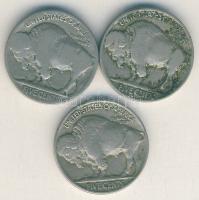 USA 1925-30. 5c "Buffalo Nickel" (3x) T:3